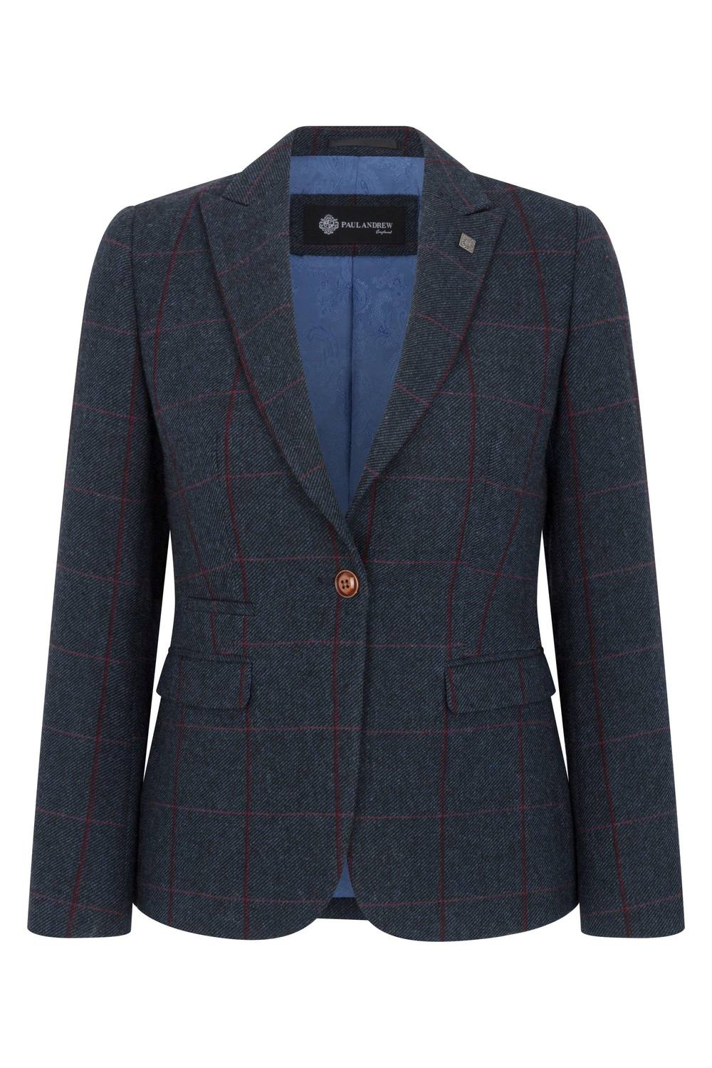 Paul Andrew Madrid Tweed Tailored Fit Blazer In Navy