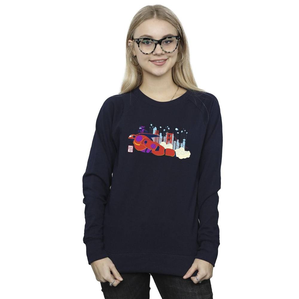Disney Big Hero Baymax Hiro Bridge Sweatshirt In Navy Disney Big Hero Baymax Hiro Bridge Sweatshirt In Navy