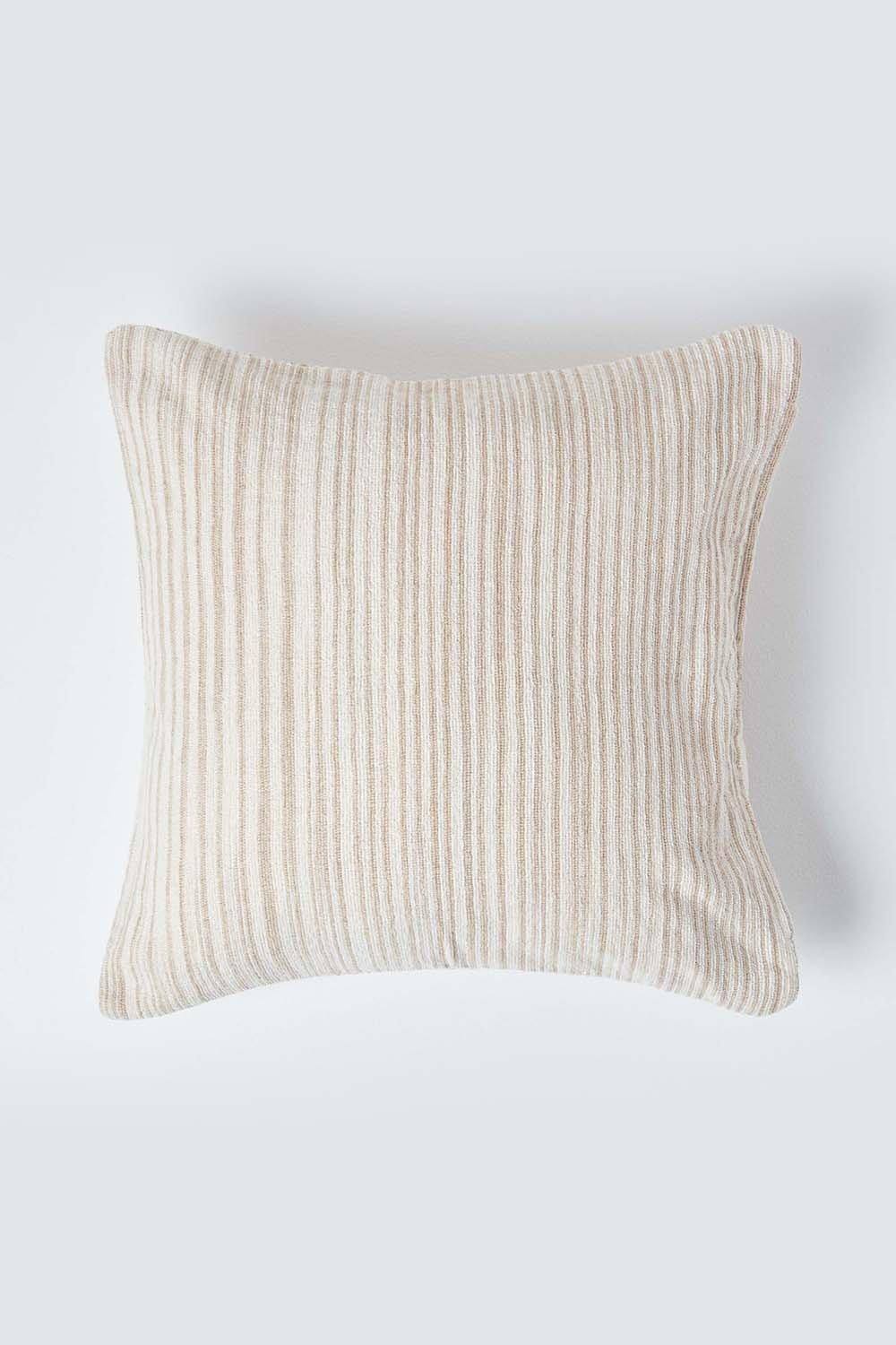 Homescapes Cotton Chenille Tie Dye Cushion Cover In Beige Homescapes Cotton Chenille Tie Dye Cushion Cover In Beige