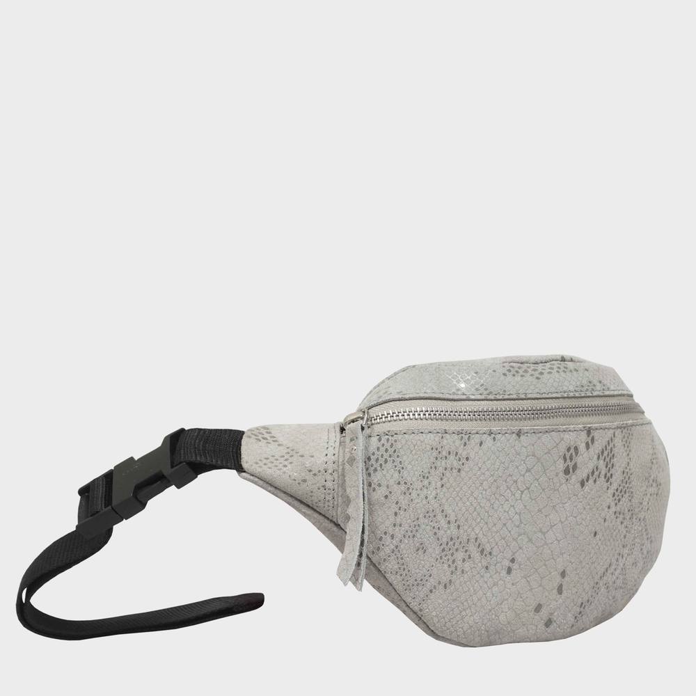 Assots London Noah’ Real Leather Bum Belt Bag In Grey