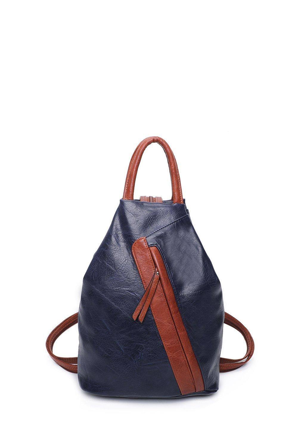 Fontanella Fashion Vira Pu Convertible Backpack In Navy