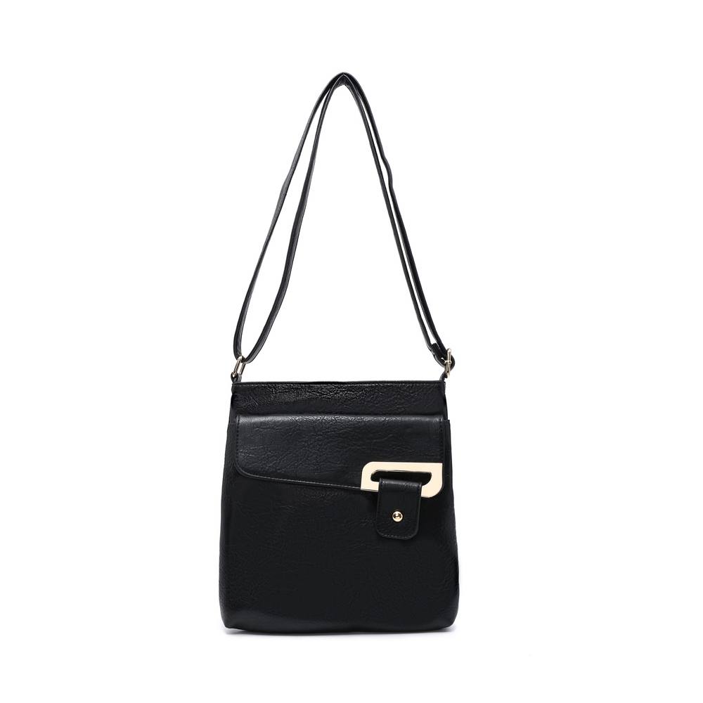 Jfy Buckle Messenger Bag Cross Body Bag In Black