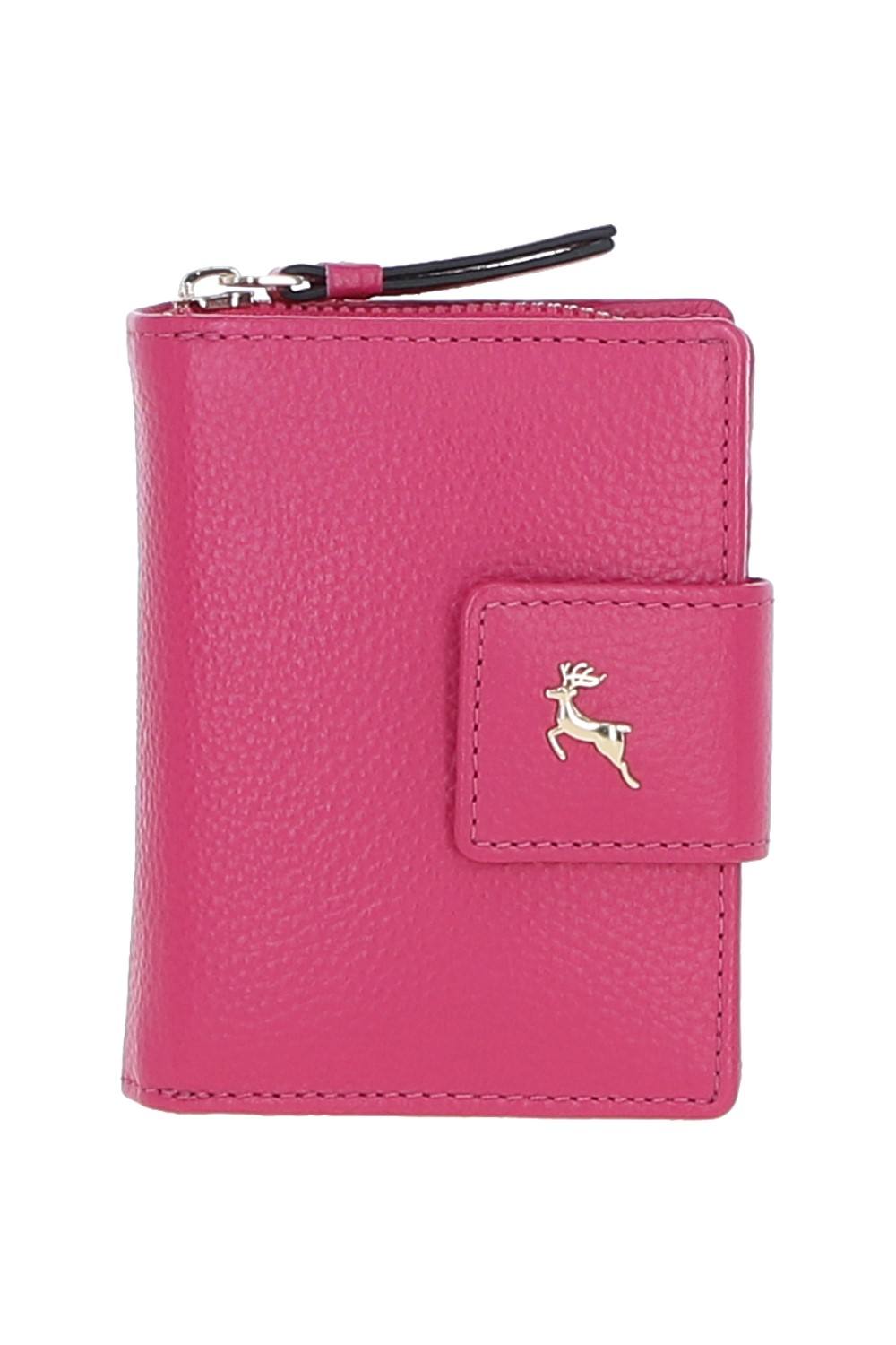 Ashwood Leather ‘arte In Pelle’ Rfid Secure Leather Walletpurse With Zip And Stud Closure In Pink Ashwood Leather ‘arte In Pelle’ Rfid Secure Leather Walletpurse With Zip And Stud Closure In Pink