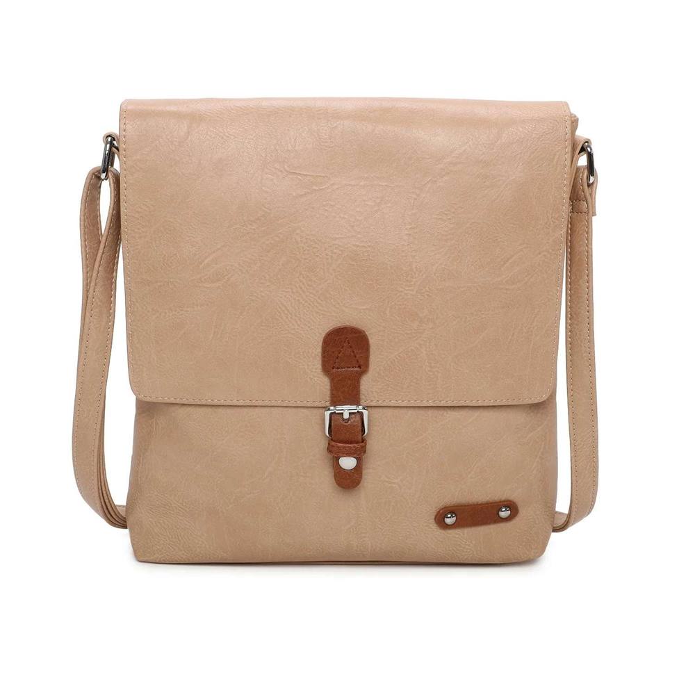 Kitise Boho Style Buckle Detail Rommy Crossbody Bag In Beige Kitise Boho Style Buckle Detail Rommy Crossbody Bag In Beige