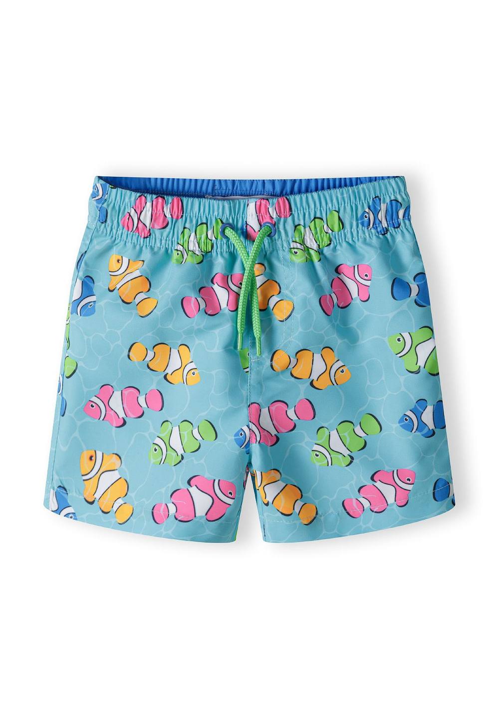 Minoti Swim Shorts With Elastic Waist And Drawstring In Turquoise