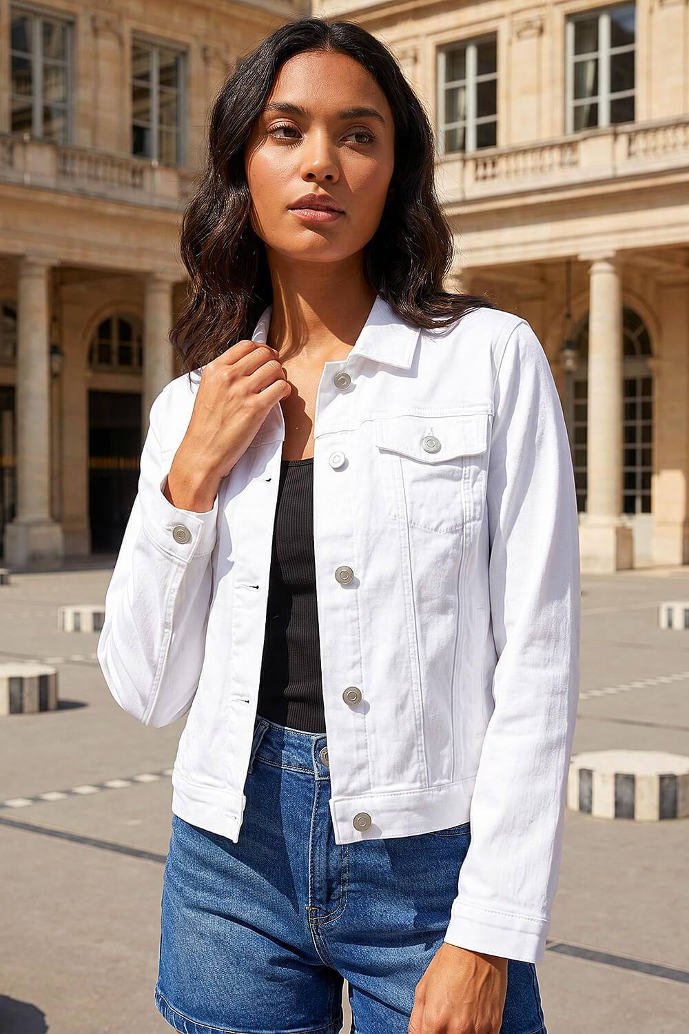 Roman Stretch Pocket Detail Jacket In White