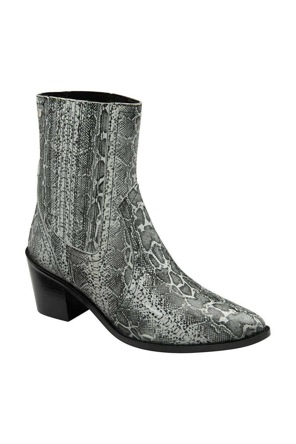 Ravel ‘langton’ Snake-Print Leather Ankle Boots In Grey Ravel ‘langton’ Snake-Print Leather Ankle Boots In Grey