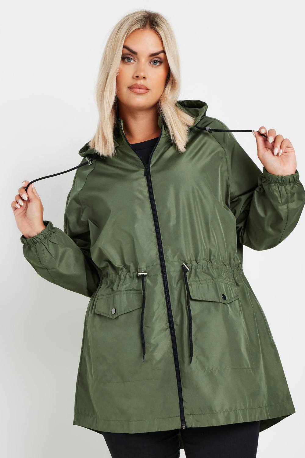 Yours Lightweight Parka Jacket In Olive