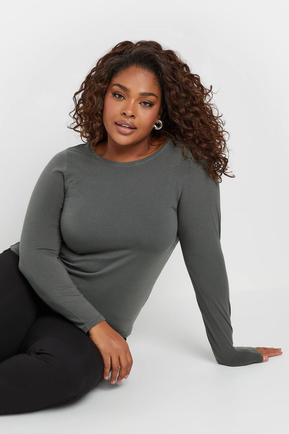 Yours Thermal Long Sleeve Top In Grey Yours Thermal Long Sleeve Top In Grey