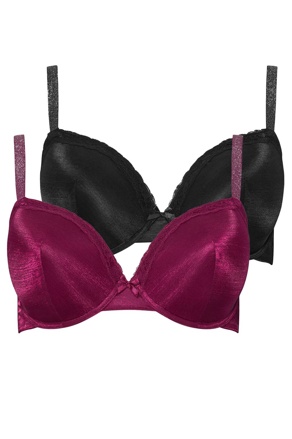 Yours Pack Shirt Bras In Red