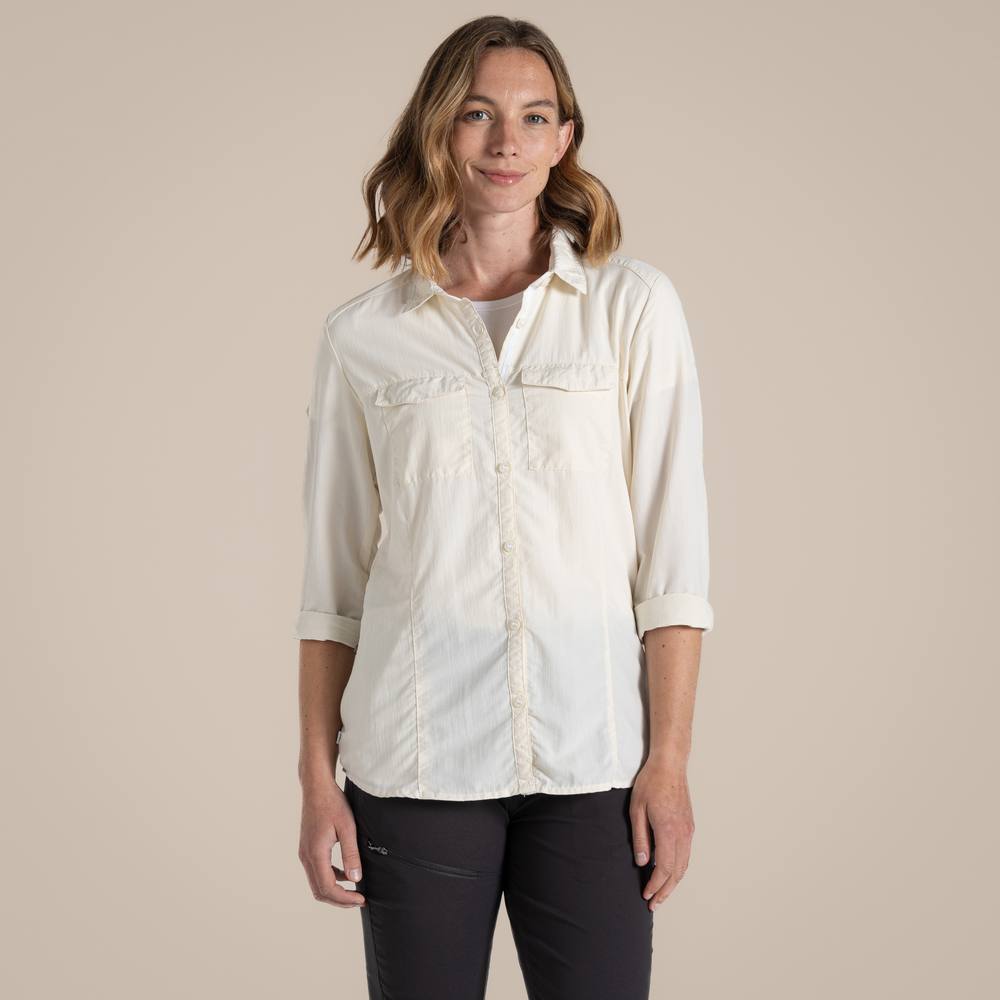 Craghoppers Nosilife Adventure’ Long Sleeved Shirt With Insect Repellent Technology In Ecru