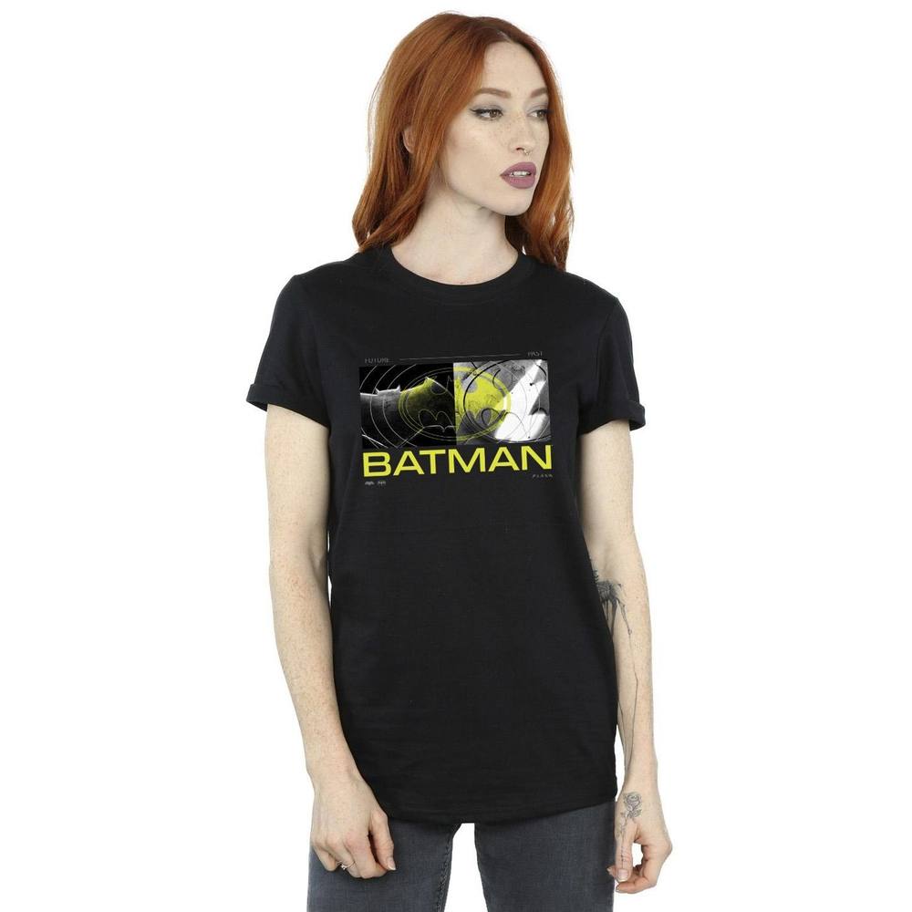 Dc Comics The Flash Batman Future To Past Cotton Boyfriend Shirt In Black