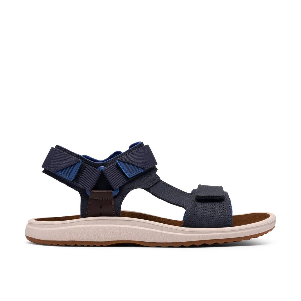 Clarks Brinkley Trail Navy Flat Sandals In Blue