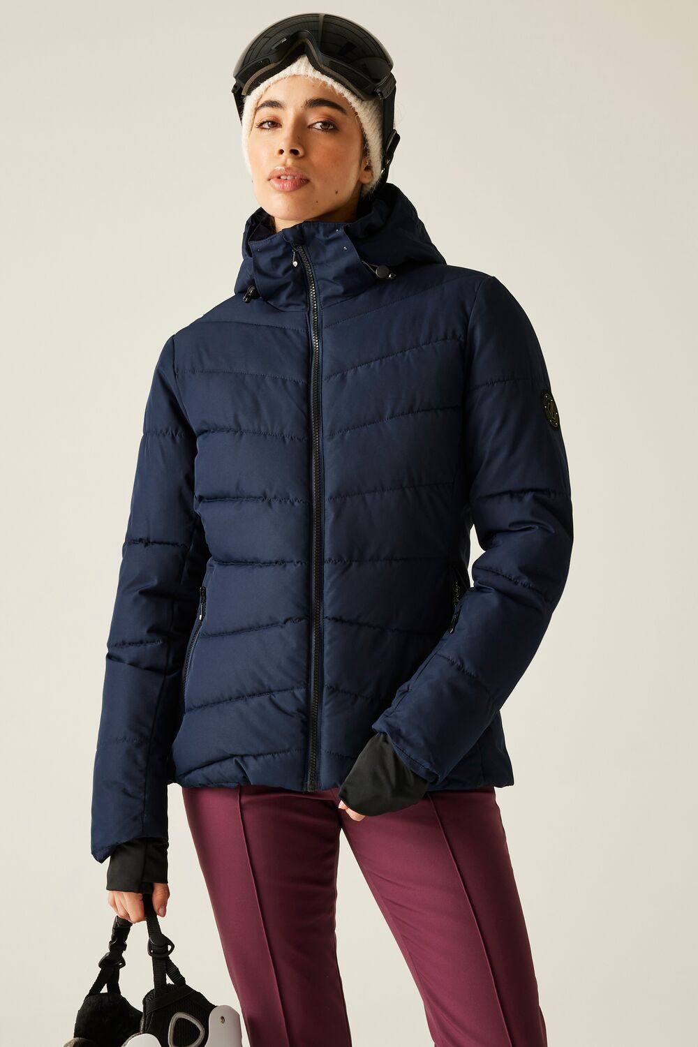 Dare B Glacial Waterproof Insulated Padded Ski Jacket In Navy Dare B Glacial Waterproof Insulated Padded Ski Jacket In Navy