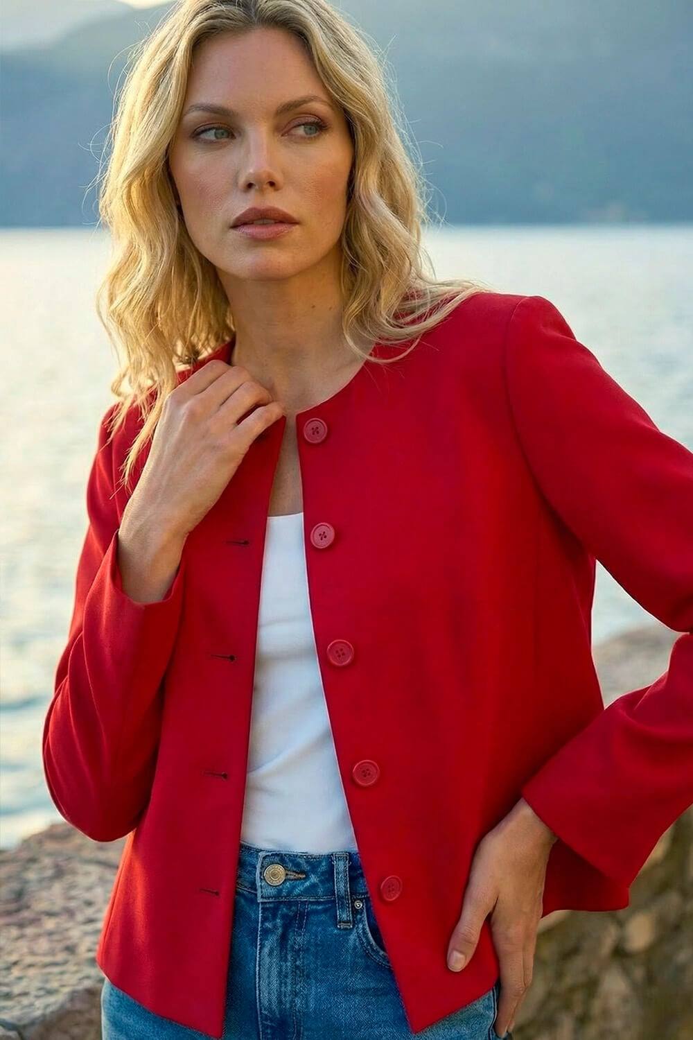 Roman Crepe Textured Suit Jacket Roman Crepe Textured Suit Jacket