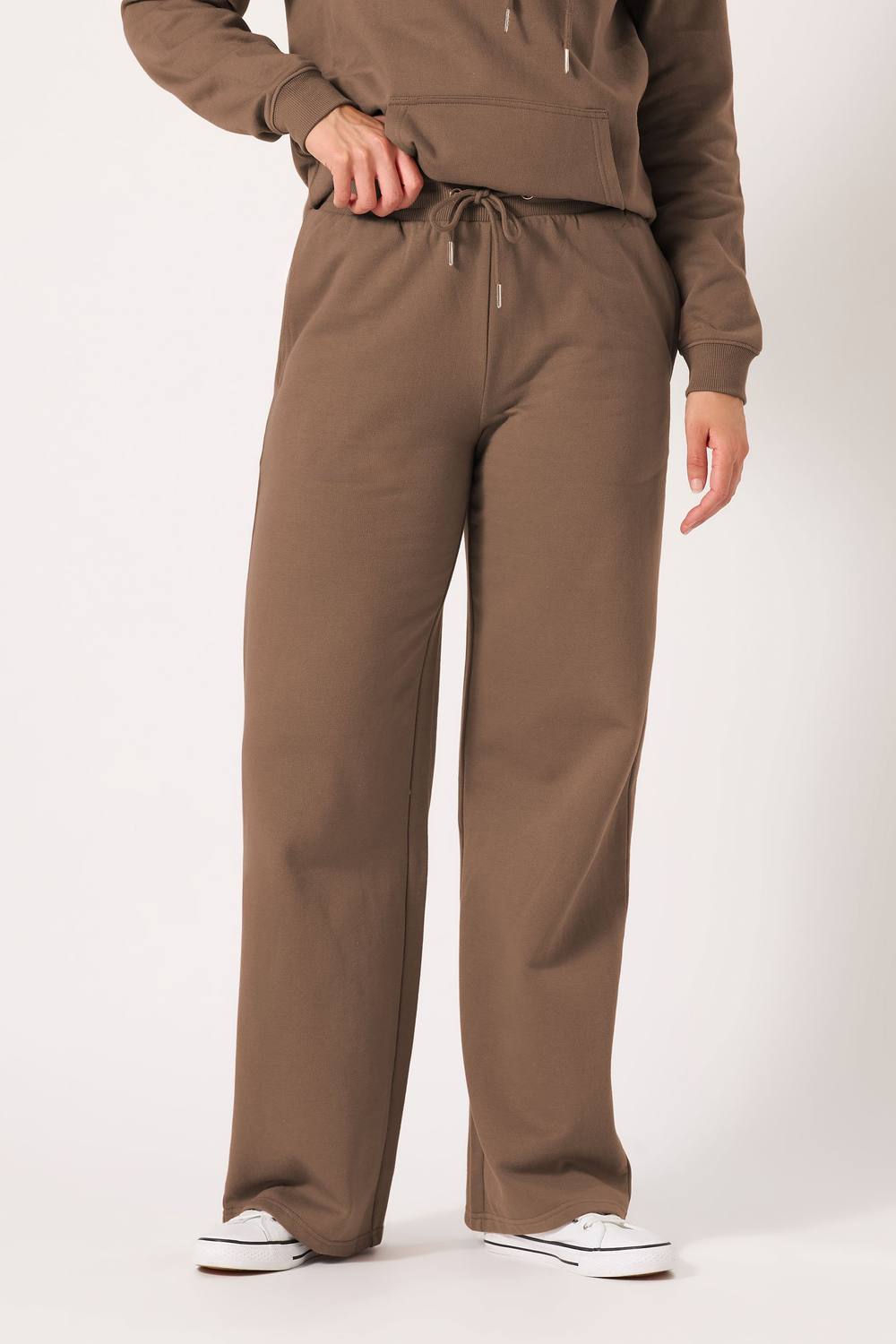 Long Tall Sally Tall Wide Leg Joggers In Taupe