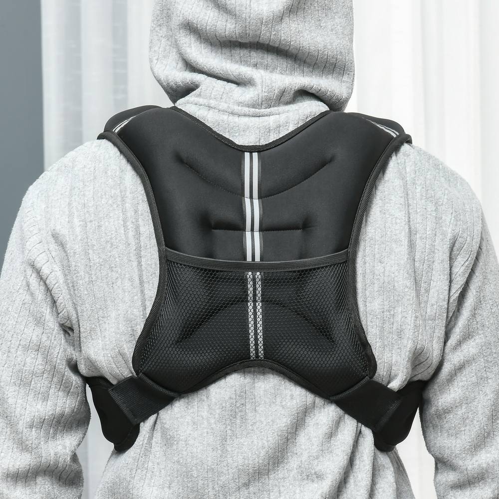 Homcom Kg Weighted Vest With Adjustable Straps, Pocket, Reflective Strips In Black Homcom Kg Weighted Vest With Adjustable Straps, Pocket, Reflective Strips In Black