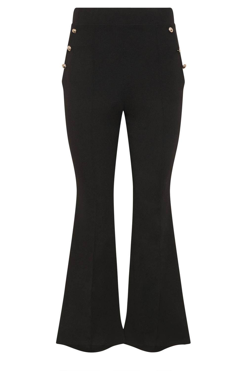 Star By Julien Macdonald Button Detail Flared Trousers In Black