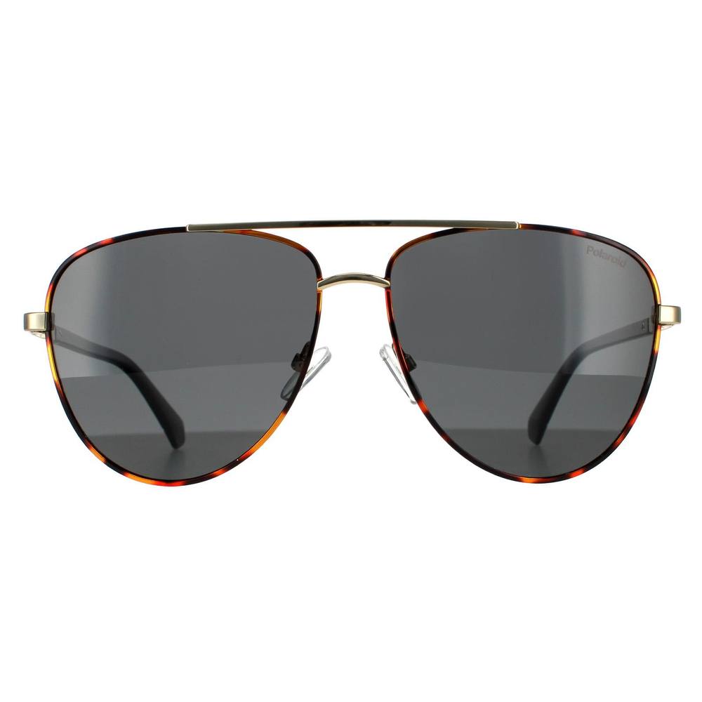 Polaroid Aviator Gold Havana Grey Polarized Sunglasses