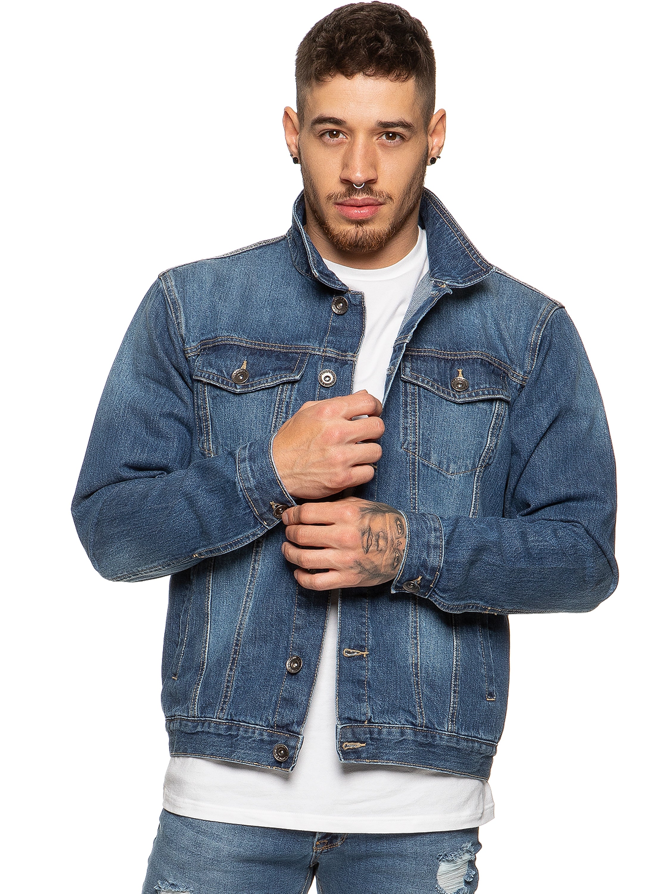 Mens Enzo Denim Designer Jacket Mens Enzo Denim Designer Jacket