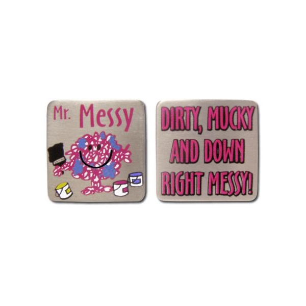 Mr Men Novelty Cufflinks – Mr Messy 'Dirty, Mucky And Down Right Messy' Mr Men Novelty Cufflinks – Mr Messy 'Dirty, Mucky And Down Right Messy'