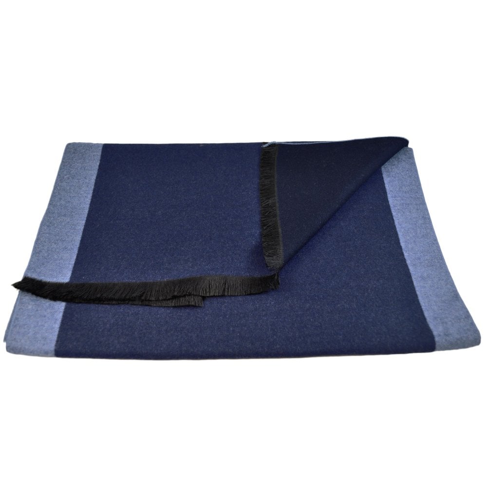 Navy with Light Blue Edge Autumn Winter Luxury Soft Feel Scarf Navy with Light Blue Edge Autumn Winter Luxury Soft Feel Scarf