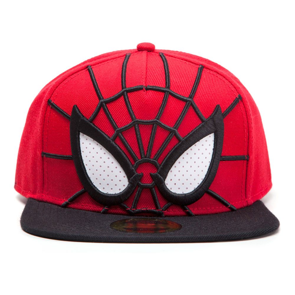 MARVEL COMICS Spider-man D Face Mask with Mesh Eyes Snapback Baseball Cap