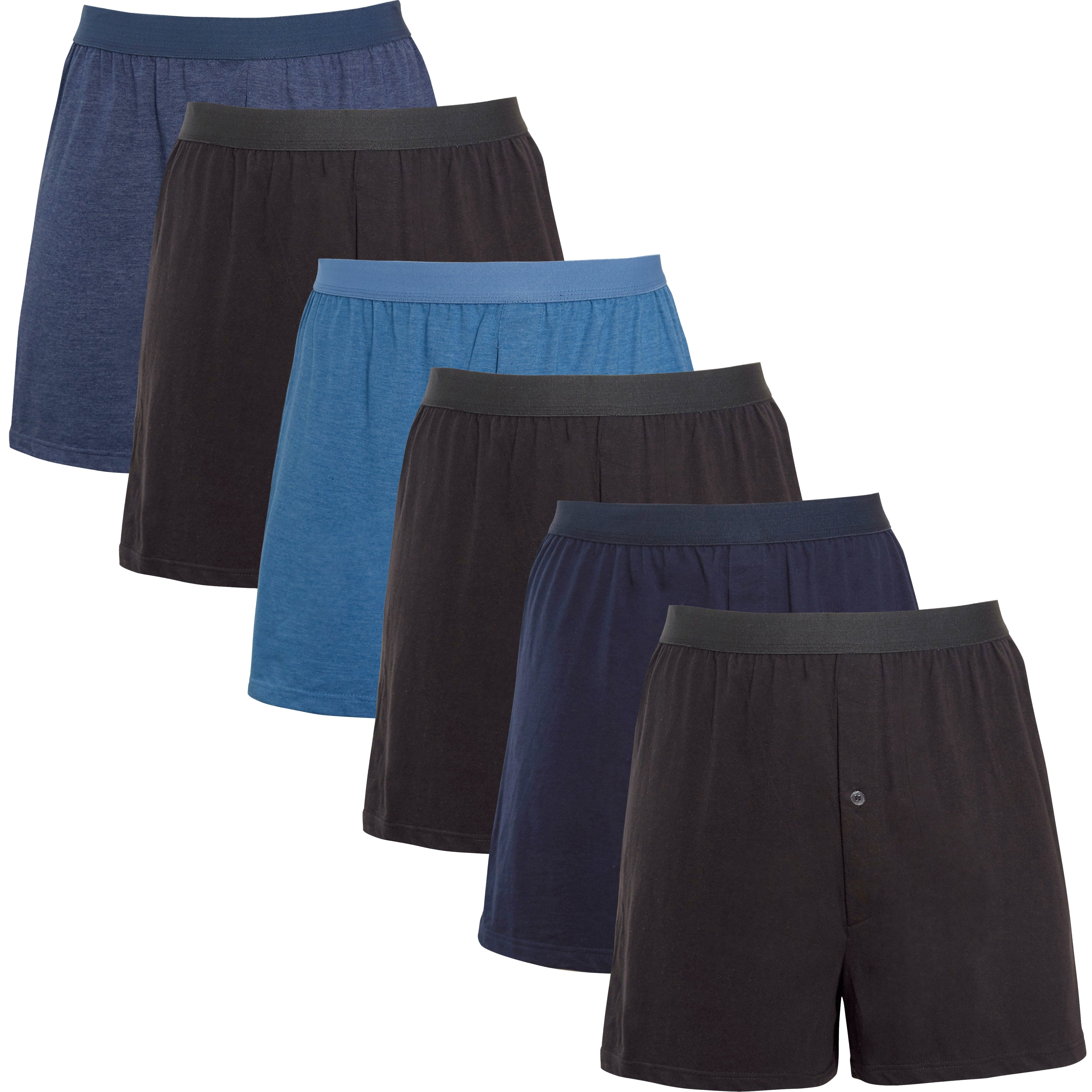 Pack of Men’s Boxer Shorts Loose Fit Cotton Blend Jersey Underwear Super Soft Button Fly & Elastic Waistband by Sock Stack – SMALL ASSORTED Pack of Men’s Boxer Shorts Loose Fit Cotton Blend Jersey Underwear Super Soft Button Fly & Elastic Waistband by Sock Stack – SMALL ASSORTED