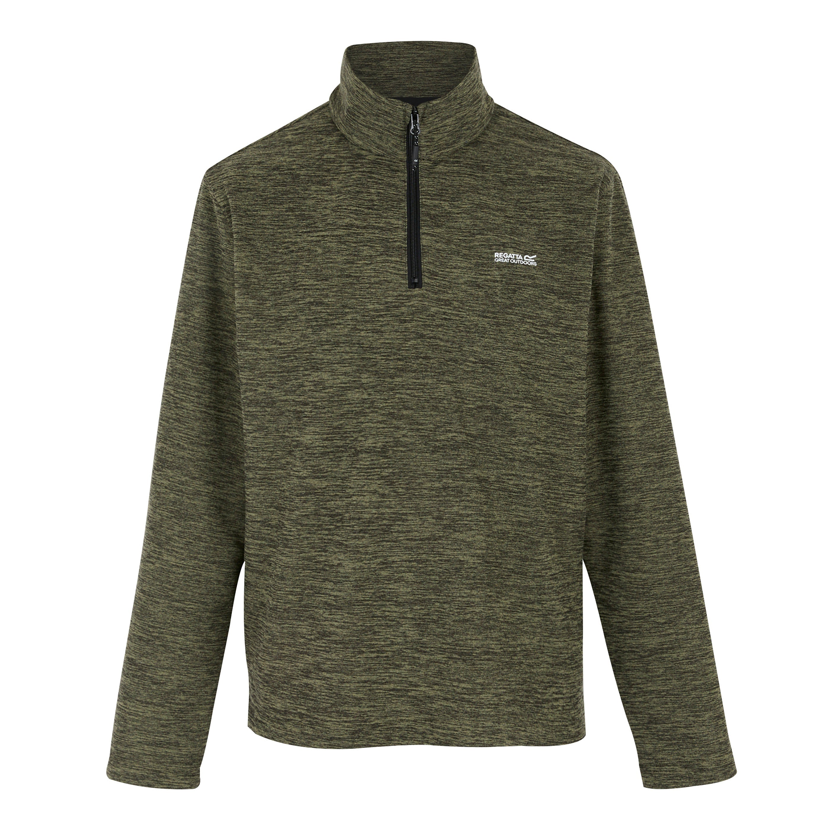 Regatta Thompson Marl Quarter Zip Fleece – S Oil Green