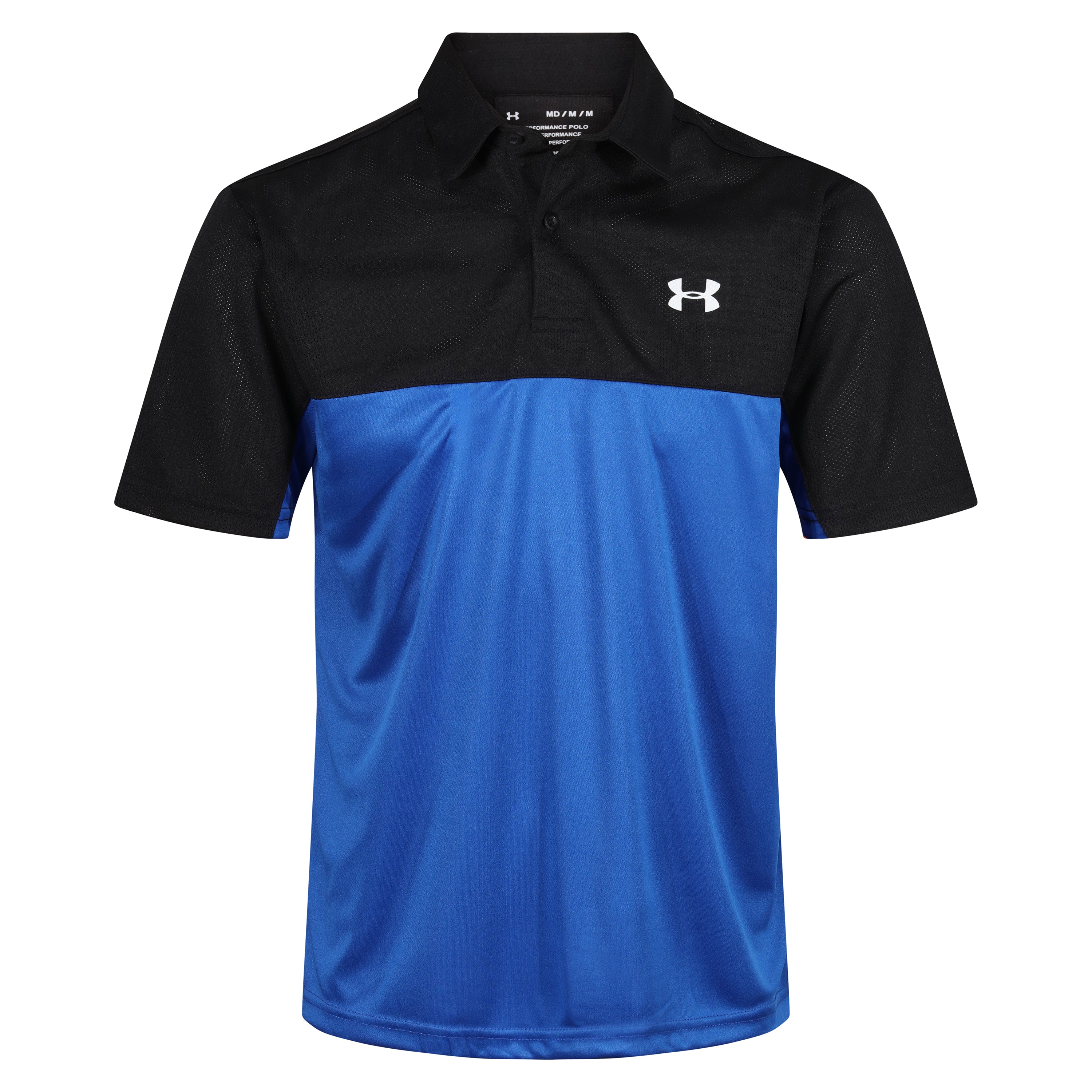 Under Armour Performance . Golf Sport Polo Shirt – M Black Royal Blue