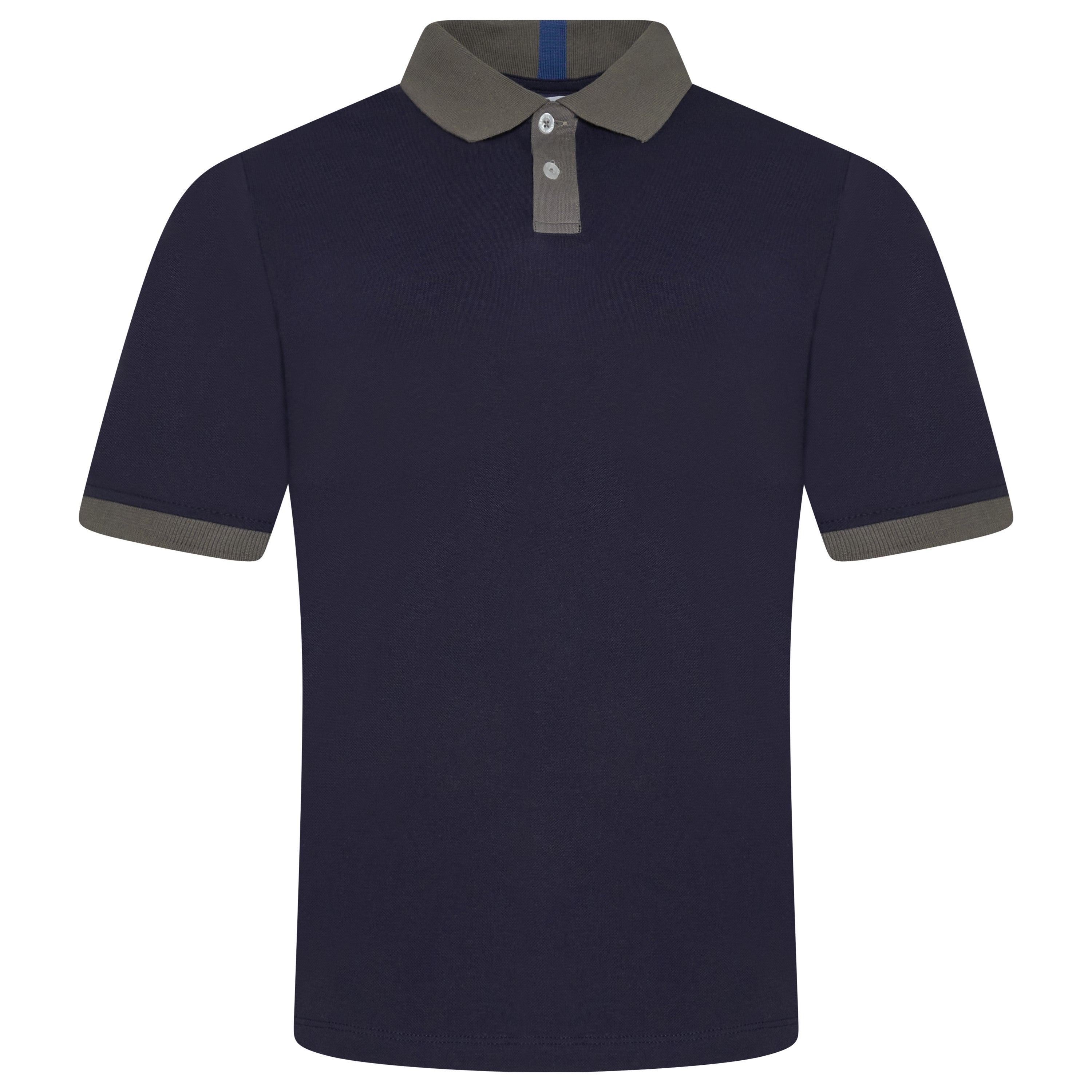 Evryone Contrast Collar Polo Shirt – M Evening Blue