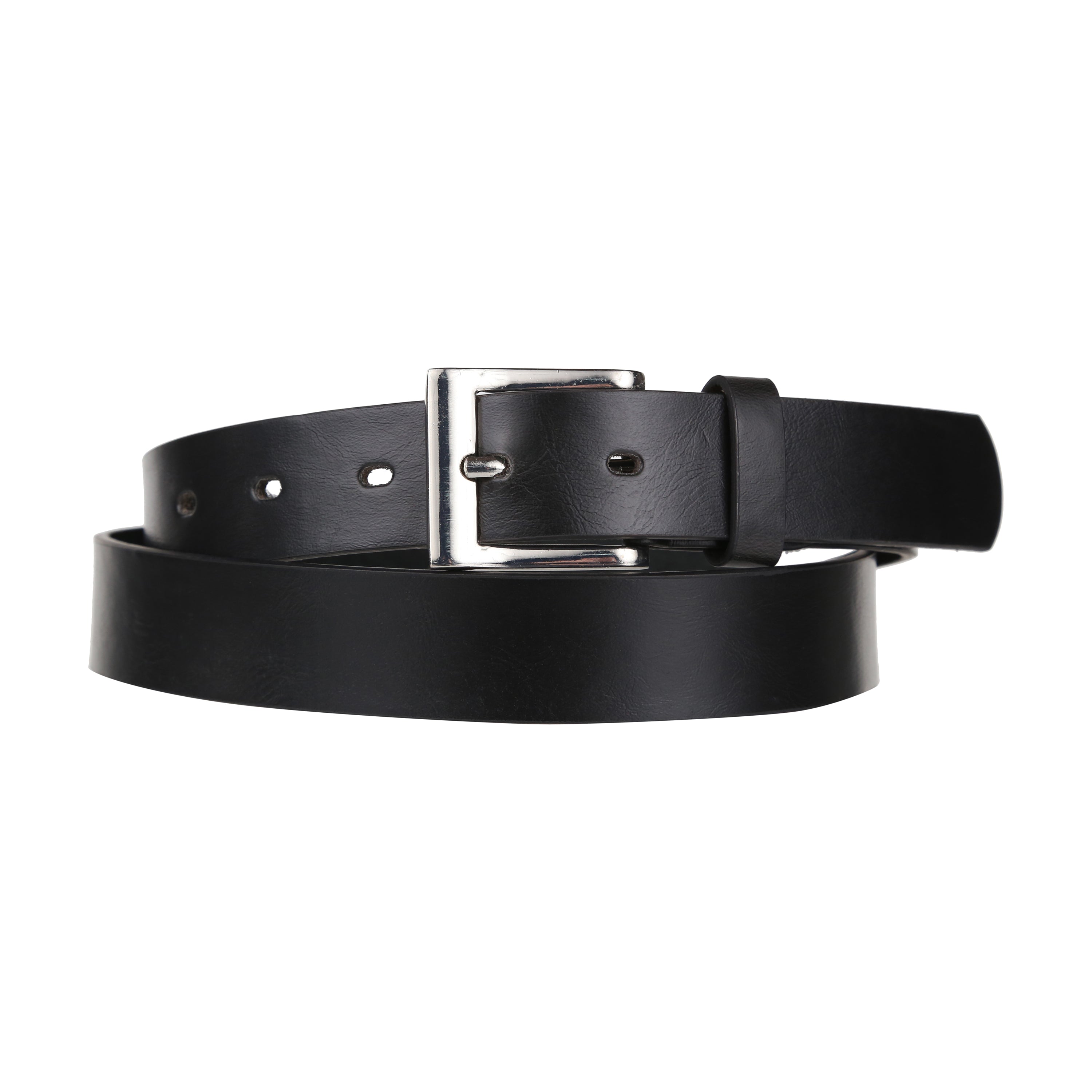 Forest ” Wide Square Buckle Bonded Leather Belt – – to ” Waist Black