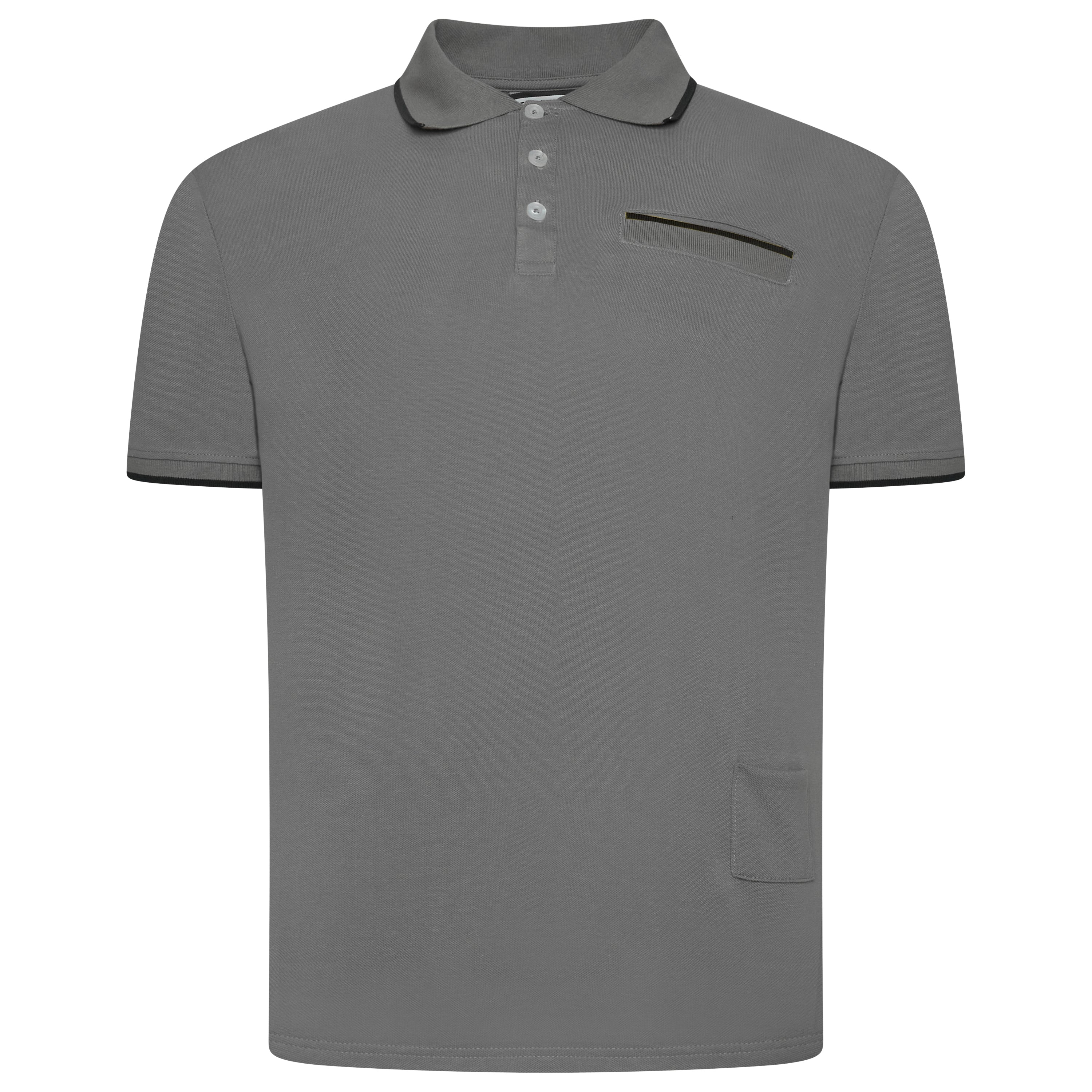 Evryone Contrast Tipped Polo Shirt – S Brushed Nickel