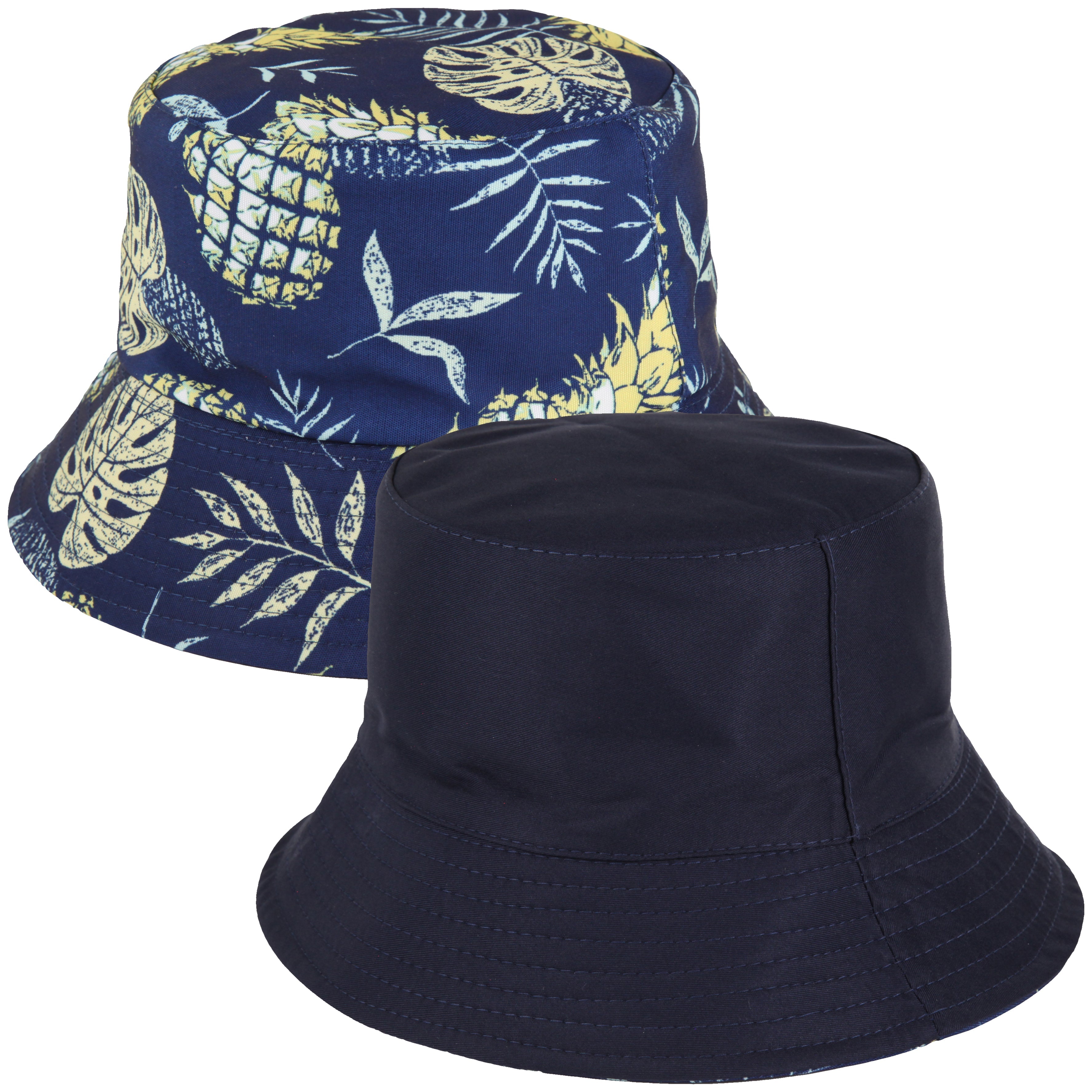 Tom Franks Reversible Bucket Hat – L Tropical Navy Blue Tom Franks Reversible Bucket Hat – L Tropical Navy Blue