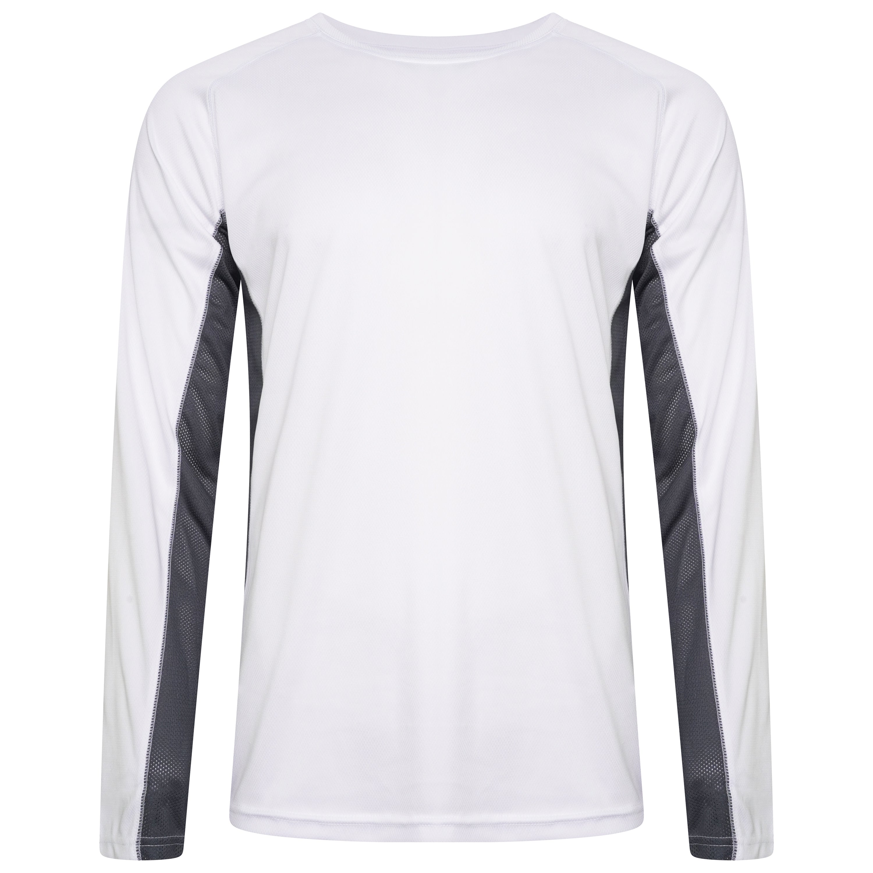 Roly Contrast Breathable Long Sleeve Shirt – M White Grey