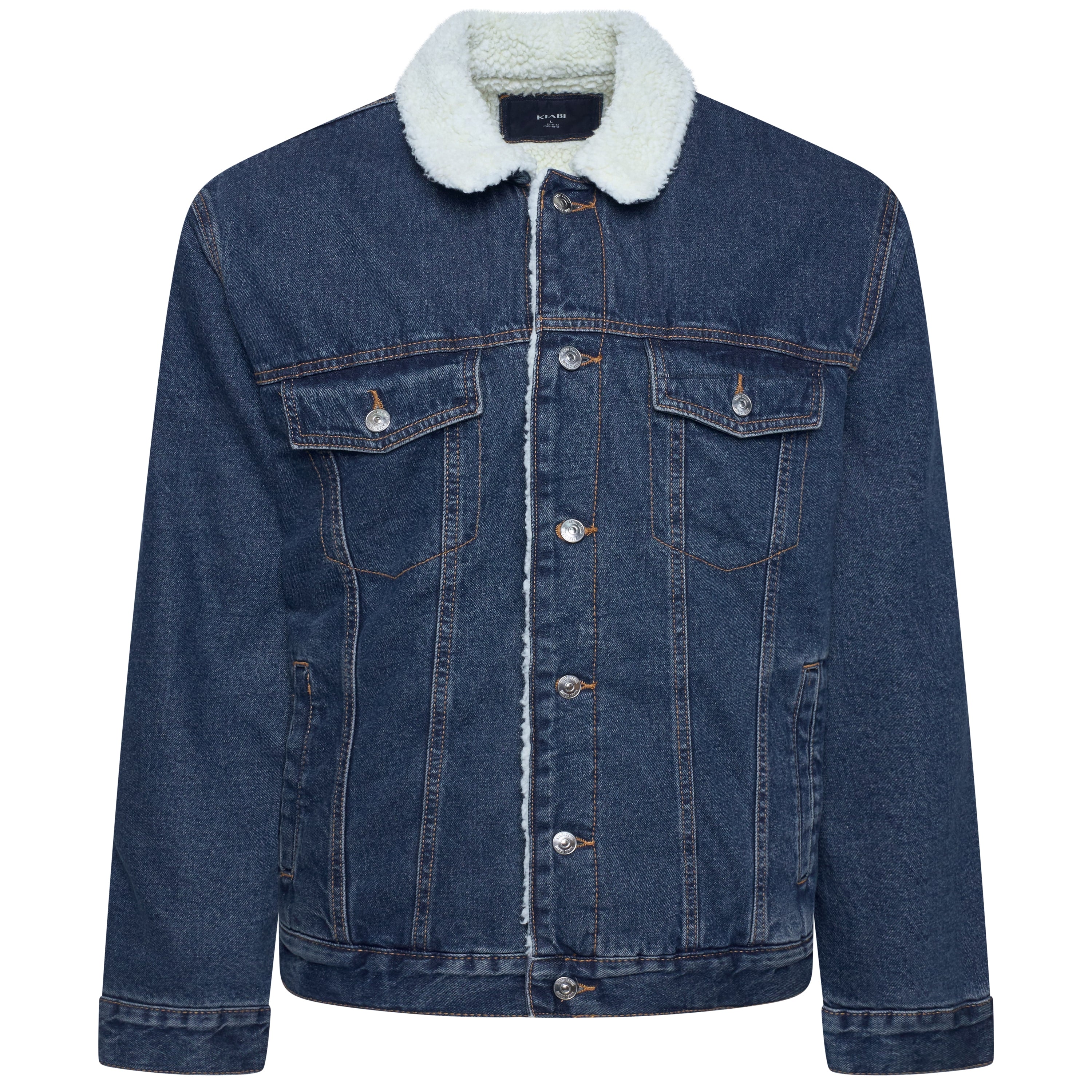 Kiabi Sherpa Fleece Lined Denim Jacket – Dark Blue Kiabi Sherpa Fleece Lined Denim Jacket – Dark Blue