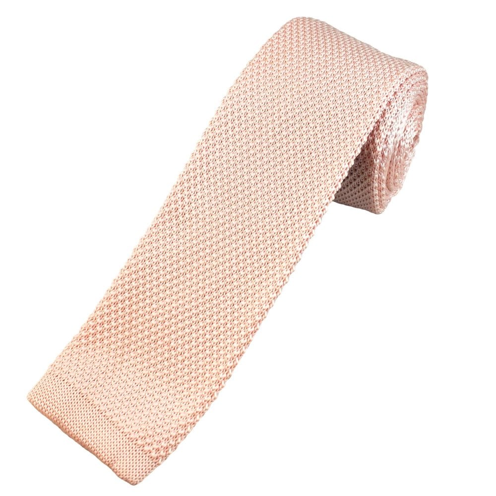 Plain Blush Pink Men's Knitted Tie