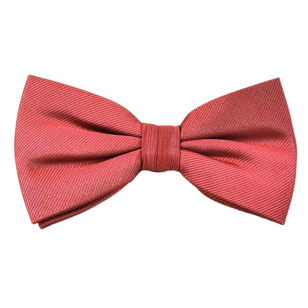 Plain Light Raspberry Red Men's Silk Bow Tie by Tresanti