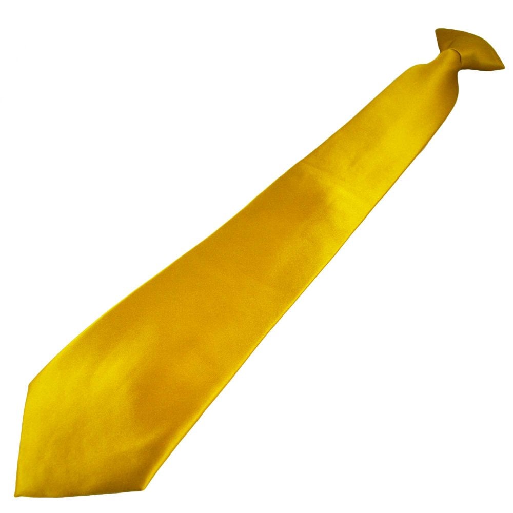 Plain Mustard Gold Clip On Tie