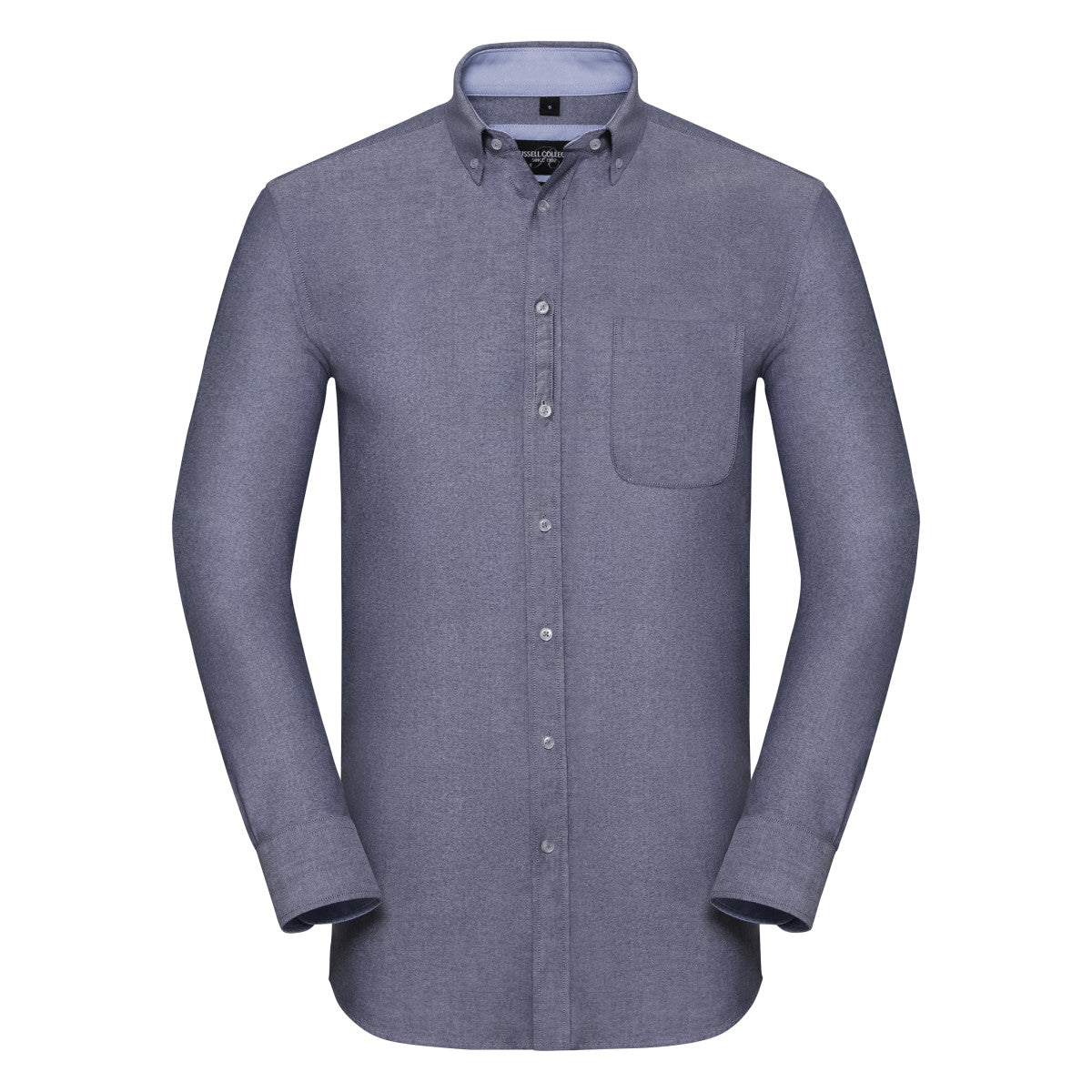 Organic Cotton Long Sleeve Oxford Shirt: Russell Collection – Oxford Navyoxford Blue