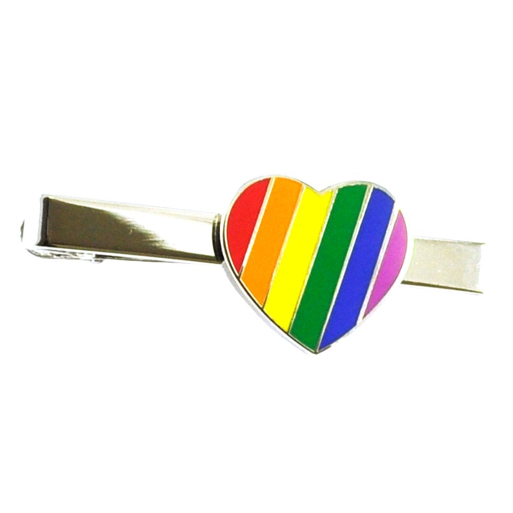 Rainbow Gay LGBT Pride Love Heart Tie Clip Rainbow Gay LGBT Pride Love Heart Tie Clip