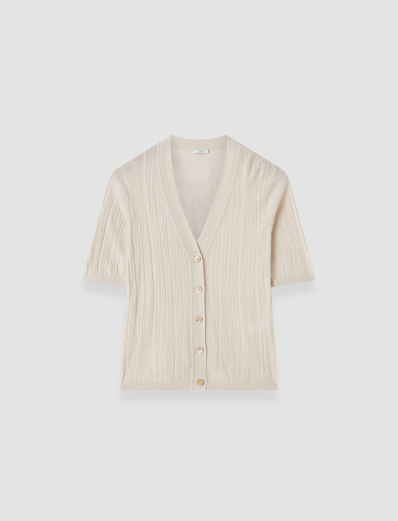 Sens Silk Cotton Rib Short Sleeve Cardigan
