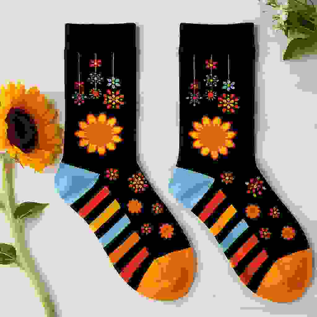 Socks Mandala Flowers Small Medium