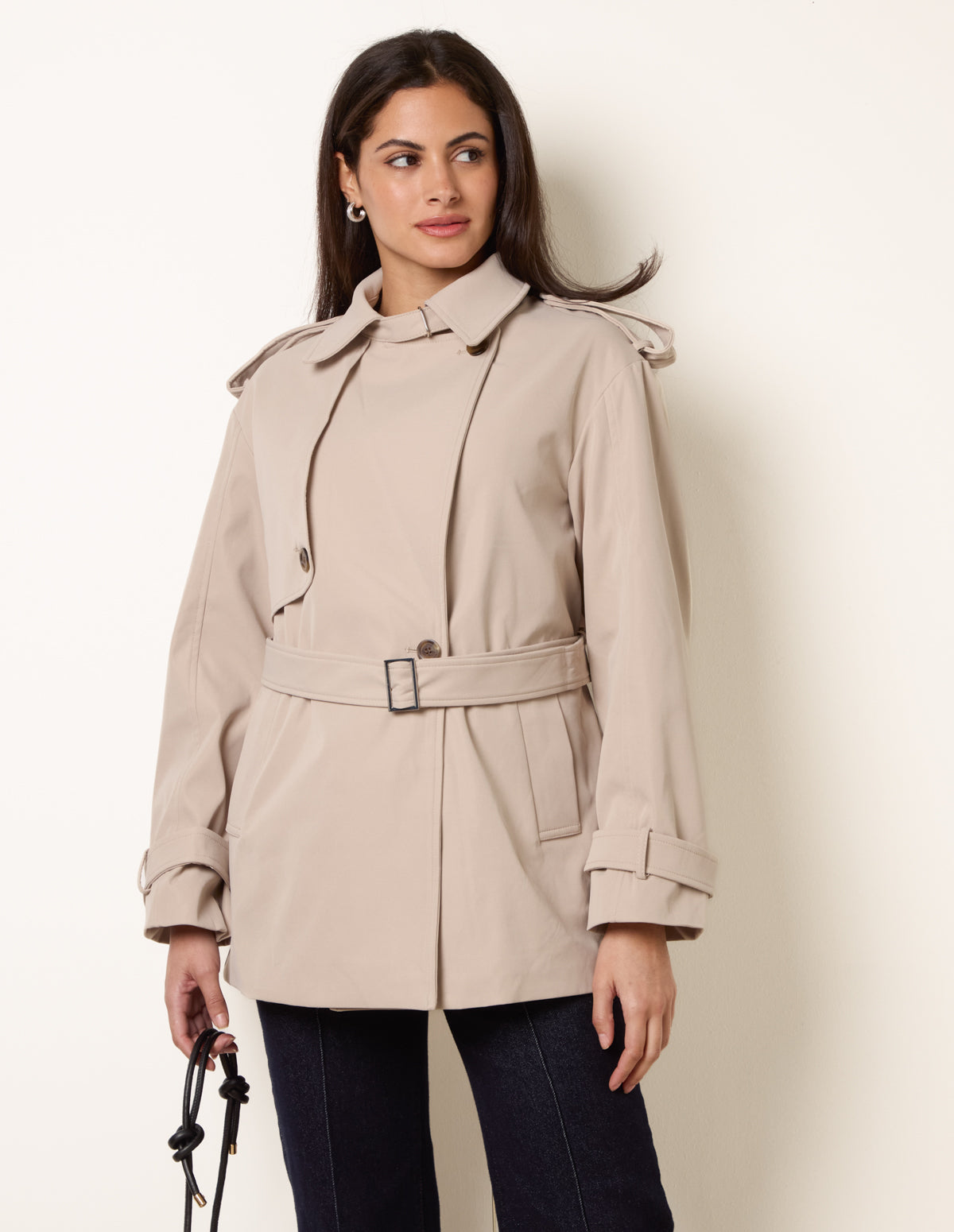 Short Trench Coat – STONE