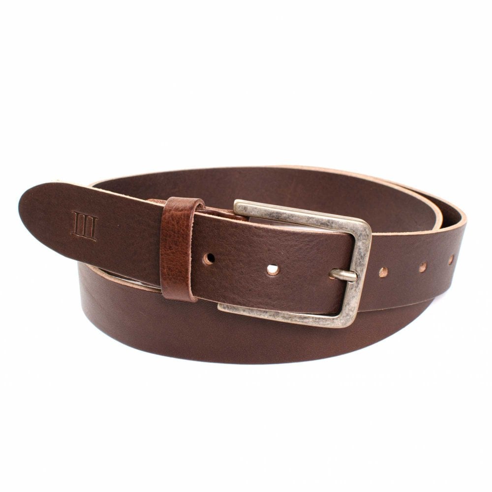 Tresanti Ebby Dark Brown Men's Full Grain Italian Leather Belt "-" Waist Size: Waist: " – "