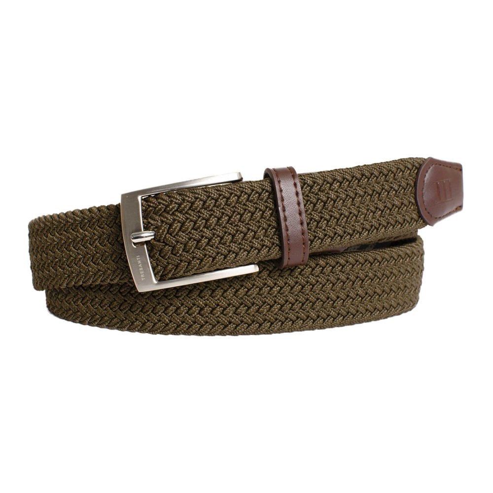 Tresanti Erling Olive Green Men's Braided Belt "-" Waist Size: Waist: " – "