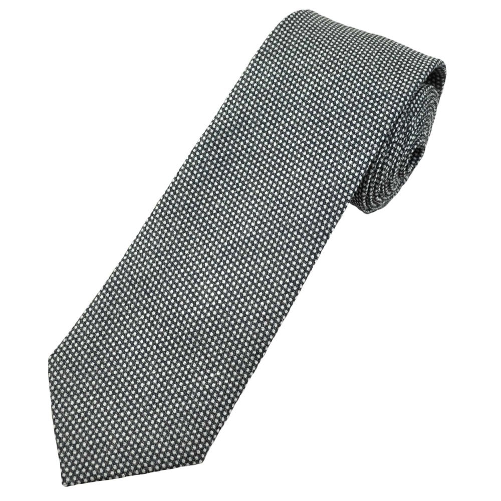 Tresanti Navy Blue & White Dots Pattern Silk Blend Men's Tie