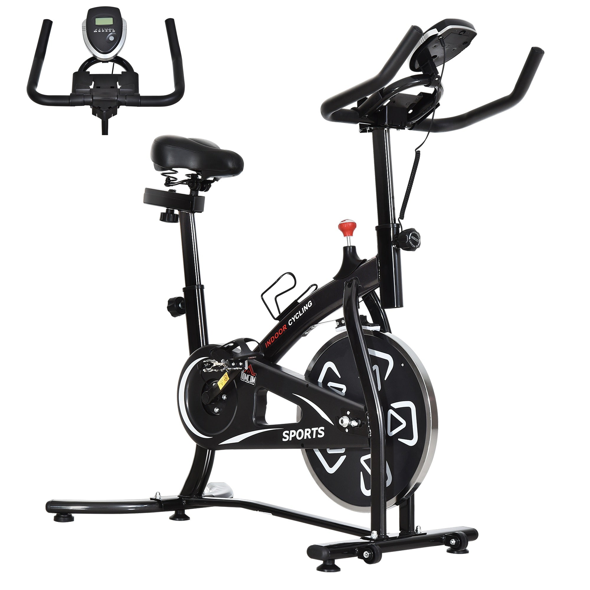 MCL Indoor Stationary Exercise Bike kg Flywheel Fitness Cardio Workout Bke Trainer for Home Gym w Adjustable Resistance LCD Monitor Pad and MCL Indoor Stationary Exercise Bike kg Flywheel Fitness Cardio Workout Bke Trainer for Home Gym w Adjustable Resistance LCD Monitor Pad and