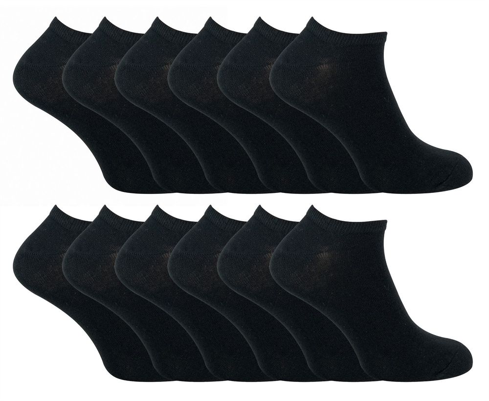 Cihat Pack Cotton Trainer Socks – – Black