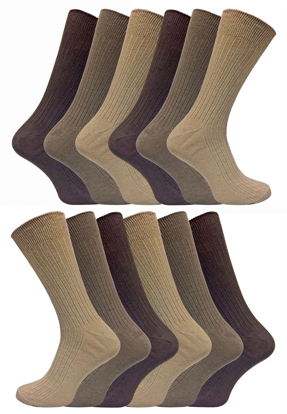 Premium % Cotton Socks – Pairs – – Brown